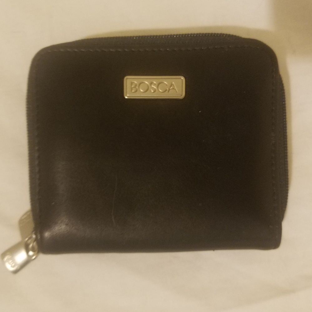 Bosca Nappa Vitello Leather Wallet Double Zip